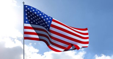 ABD Amerikan bayrağı. 3D render