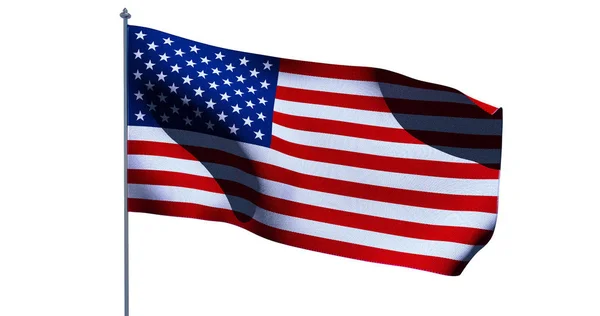 ΗΠΑ αμερικανική σημαία. 3D καθιστούν — Φωτογραφία Αρχείου