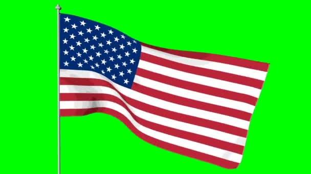 Bandera de Estados Unidos. Cromakey. — Vídeos de Stock