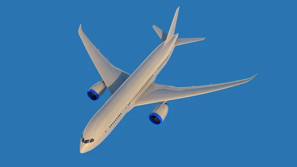 Airplane flying. 3D render — Stock Photo, Image