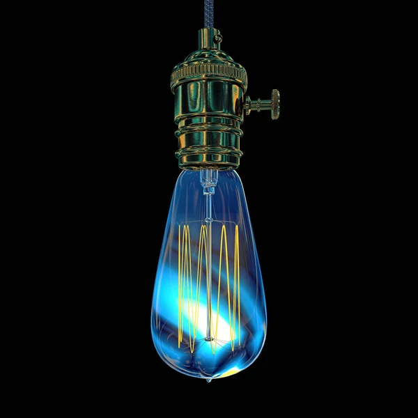 Lámpara de luz brillante vintage realista. Renderizado 3D — Foto de Stock