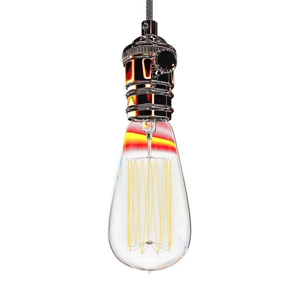 Lámpara de luz brillante vintage realista. Renderizado 3D — Foto de Stock