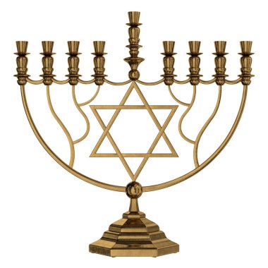 Hanukkah menorah 3d render