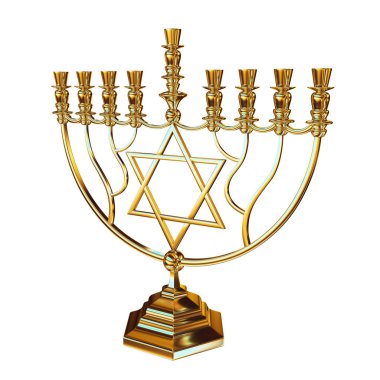 Hanukkah menorah 3d render