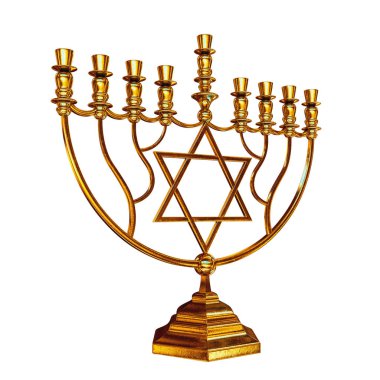 Hanukkah menorah 3d render