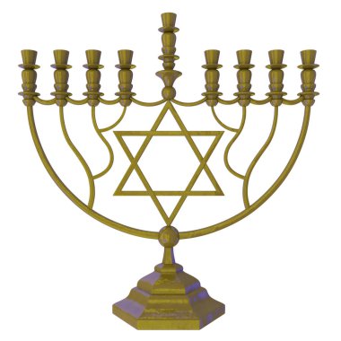 Hanukkah menorah 3d render
