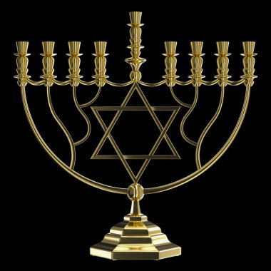 Hanukkah menorah 3d render