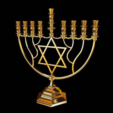 Hanukkah menorah 3d render