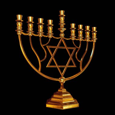 Hanukkah menorah 3d render