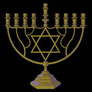 Hanukkah menorah 3d render