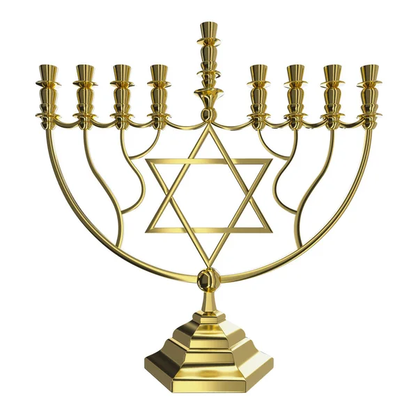 Το menorah Hanukkah 3d καθιστούν — Φωτογραφία Αρχείου