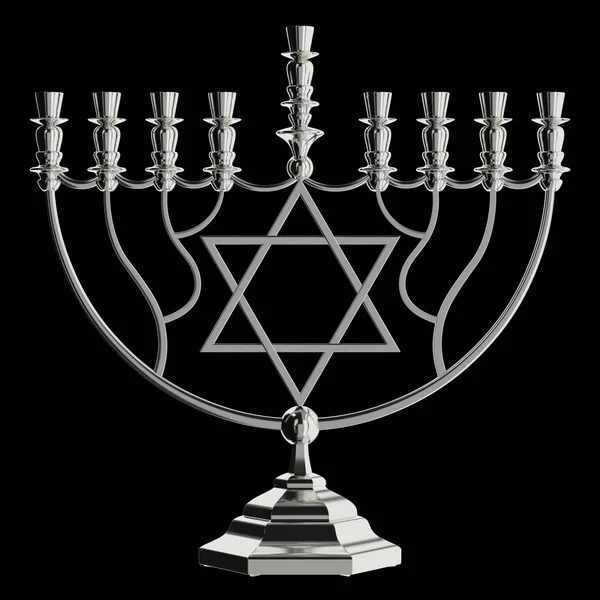 Το menorah Hanukkah 3d καθιστούν — Φωτογραφία Αρχείου
