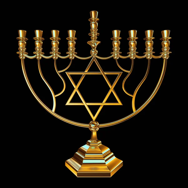 Hanukkah menorah 3D render — Stock Photo, Image