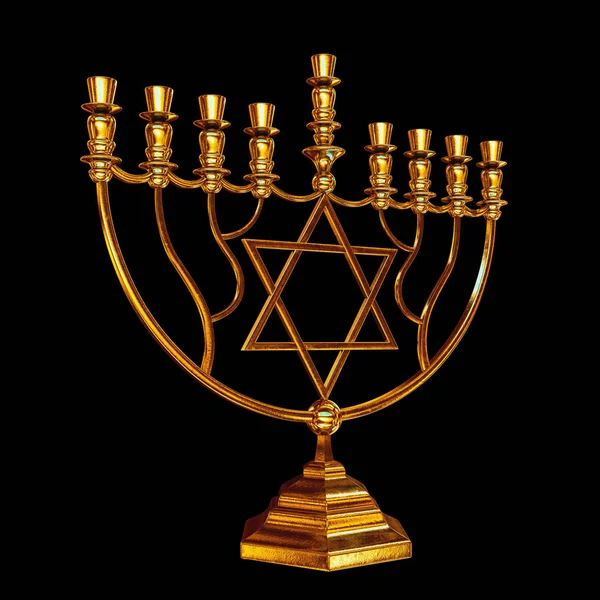 Hanukkah menorah 3D render — Stock Photo, Image