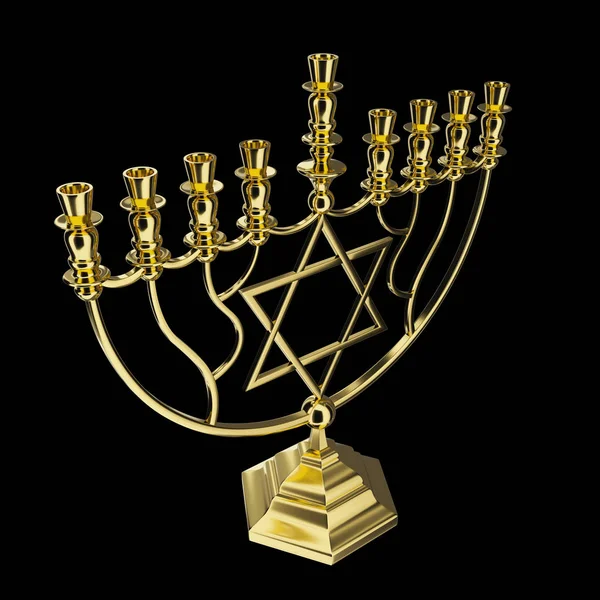 Hanukkah menorah 3D render — Stock Photo, Image