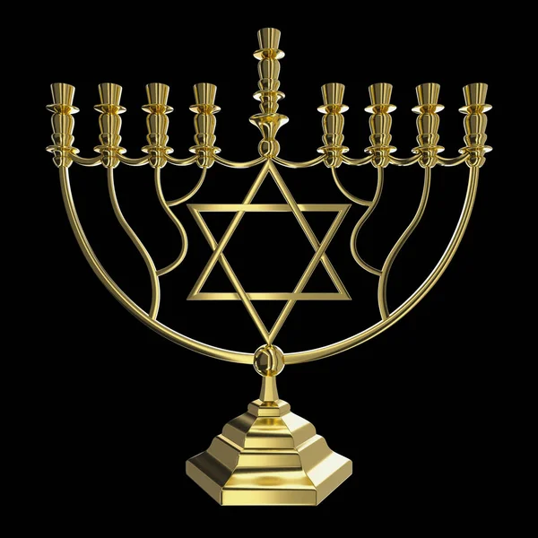 Menorah de Hanukkah render 3d —  Fotos de Stock