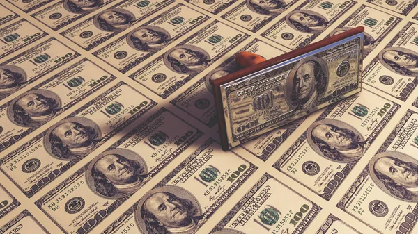 Dollar bills. 3D render