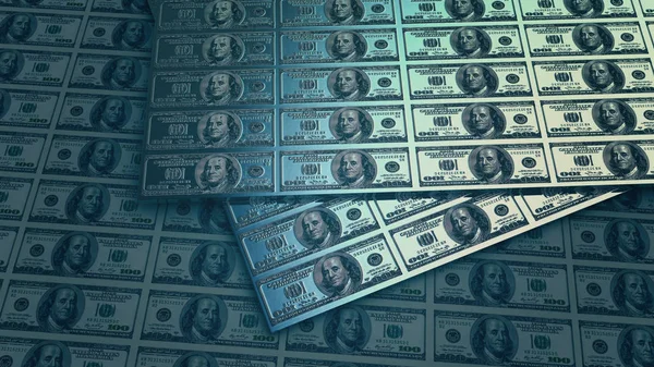 Dollar bills. 3D render