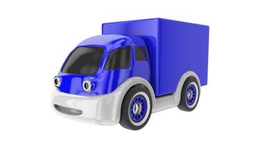 Teslimat kamyonu. 3D render