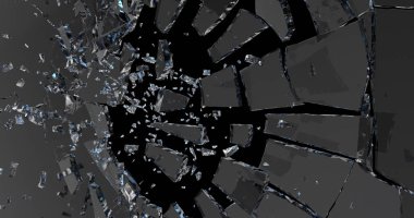 Kırık cam. 3D render