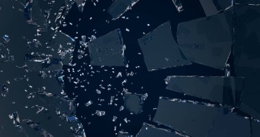 Kırık cam. 3D render