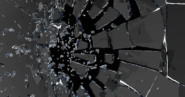 Kırık cam. 3D render — Stok fotoğraf