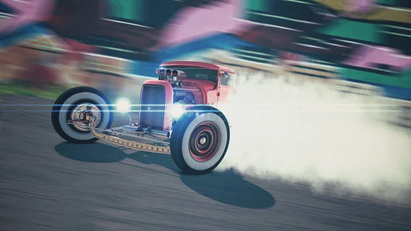 Hot Rod drift 3D renderelés — Stock Fotó