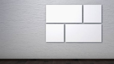 İç bir tuğla duvar poster. 3B render