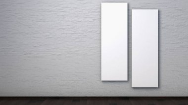 İç bir tuğla duvar poster. 3B render