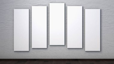 İç bir tuğla duvar poster. 3B render