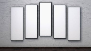 İç bir tuğla duvar poster. 3B render