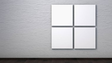 İç bir tuğla duvar poster. 3B render