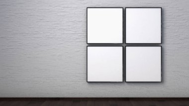 İç bir tuğla duvar poster. 3B render