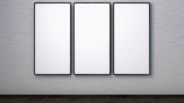 İç bir tuğla duvar poster. 3B render