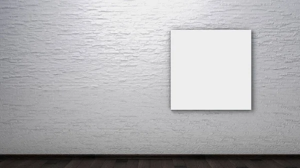 İç bir tuğla duvar poster. 3B render