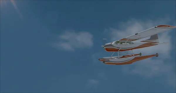 Retro Wasserflugzeug Illustration. 3D-Renderer — Stockfoto