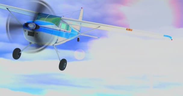 Retro-Buschflugzeug. 3D-Renderer — Stockvideo