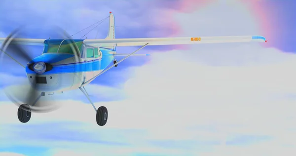 Retro bush vliegtuig. 3D-weergave — Stockfoto