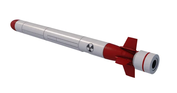 核巡航ミサイル。3Dレンダリング — ストック写真