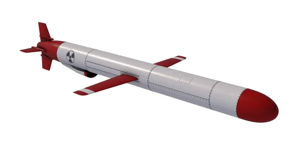 核巡航导弹。3D渲染 — 图库照片