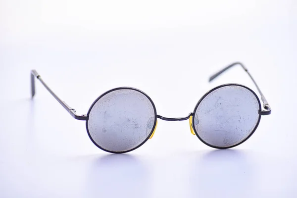 Vintage Γυαλιά Ηλίου Λευκό Φόντο — Φωτογραφία Αρχείου