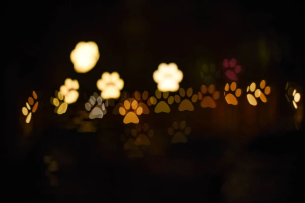 抽象的な動物の足のプリント形 Bokeh Background — ストック写真