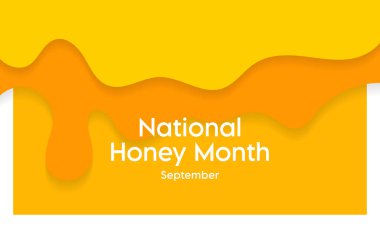 Ulusal Bal Ayı konulu vektör illüstrasyonu her yıl Eylül ayında gözlemlenir.