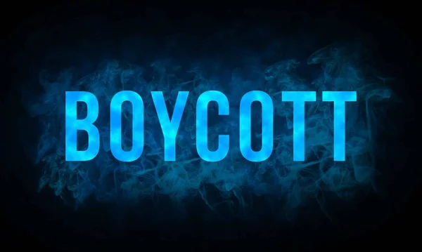 Mot Boycott Est Écrit Bleu Sur Fond Sombre Avec Effet — Photo