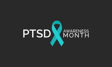 Ulusal Travma Sonrası Stres Bozukluğu veya Travma Sonrası Stres Farkındalığı Teması 'na ilişkin vektör illüstrasyonları her yıl Haziran ayında gözlemlenir.