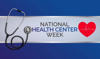 Ulusal Sağlık Merkezi Haftası temasına ilişkin vektör illüstrasyonları her yıl Ağustos ayında gözlemlenir.