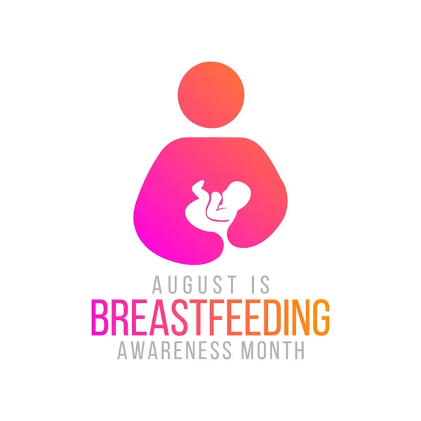 Vector Illustration Theme National Breastfeeding Awareness Month Observed Each Year — Stock Vector