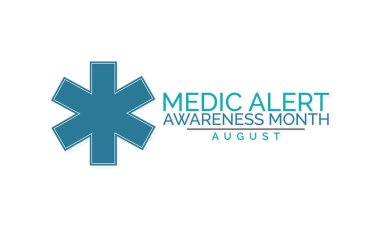 Her yıl Ağustos ayında gözlenen Sıhhiye Uyarısı Bilinci temasına ilişkin vektör illüstrasyonu.