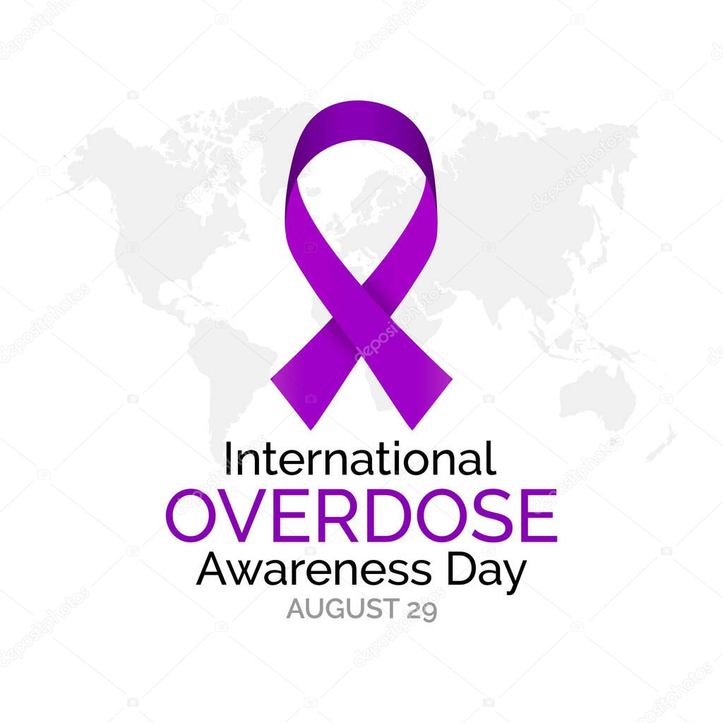 Vector illustration on the theme of International overdose awareness day observed each year on August 29th worldwide.
