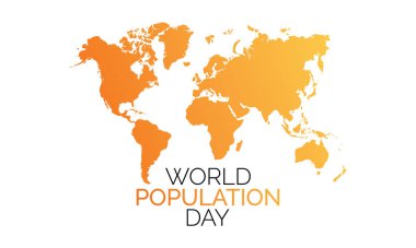Dünya Nüfus Günü, her yıl 11 Temmuz 'da gözlemlenen ve küresel nüfus sorunları, Vektör illüstrasyon.